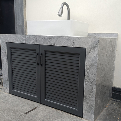 铝合金透气百叶门花园洗手台橱柜门定制烧烤台柜门板定做防腐门