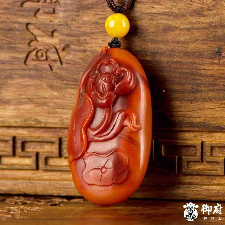 【御府】南红玛瑙挂件 一品青莲 11.5克