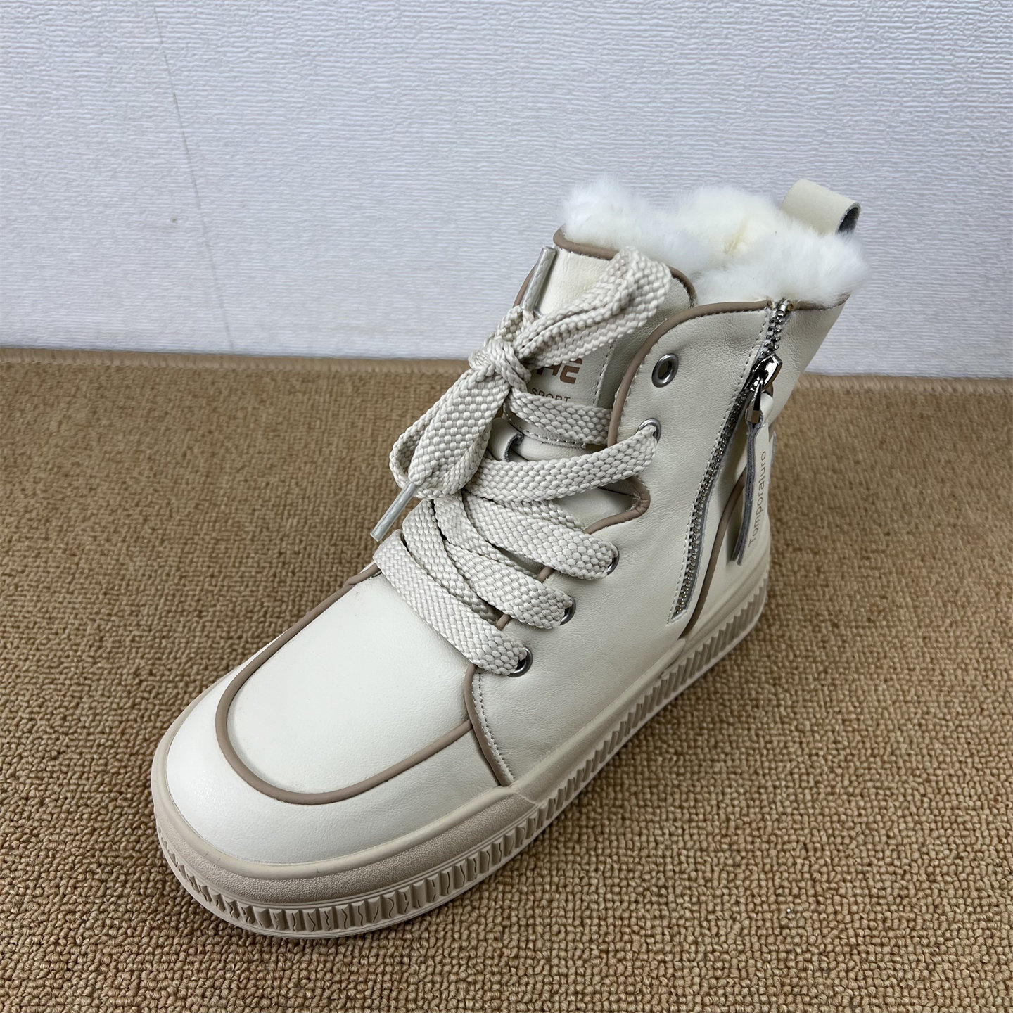 韩版加绒保暖雪地靴女冬季真皮系带短靴百搭舒适棉鞋侧拉链平底鞋,女鞋,时尚雪地靴,淘宝优惠券,粉丝福利购,淘宝优惠卷