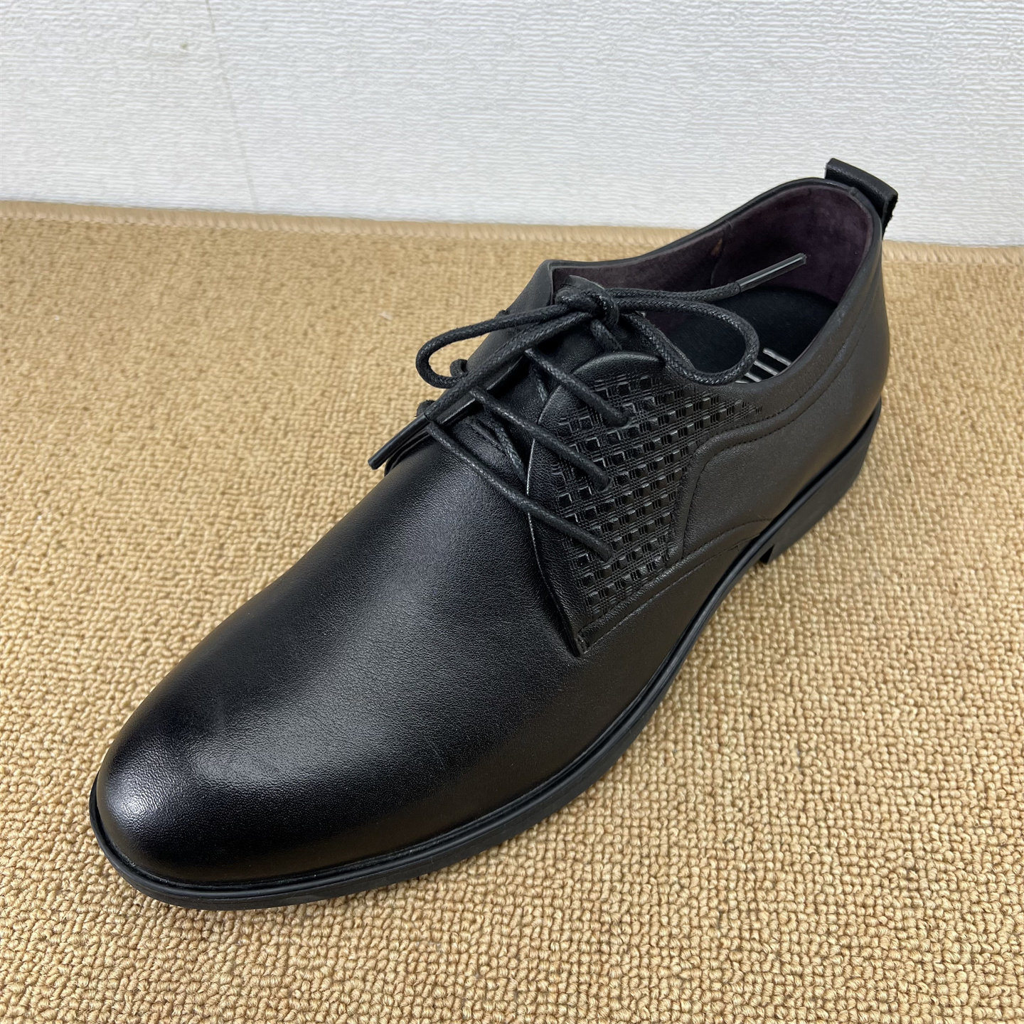 商务风男士头层牛皮德比鞋黑色系带正装皮鞋轻质软底商务尖头纯色,流行男鞋,正装皮鞋,淘宝优惠券,粉丝福利购,淘宝优惠卷