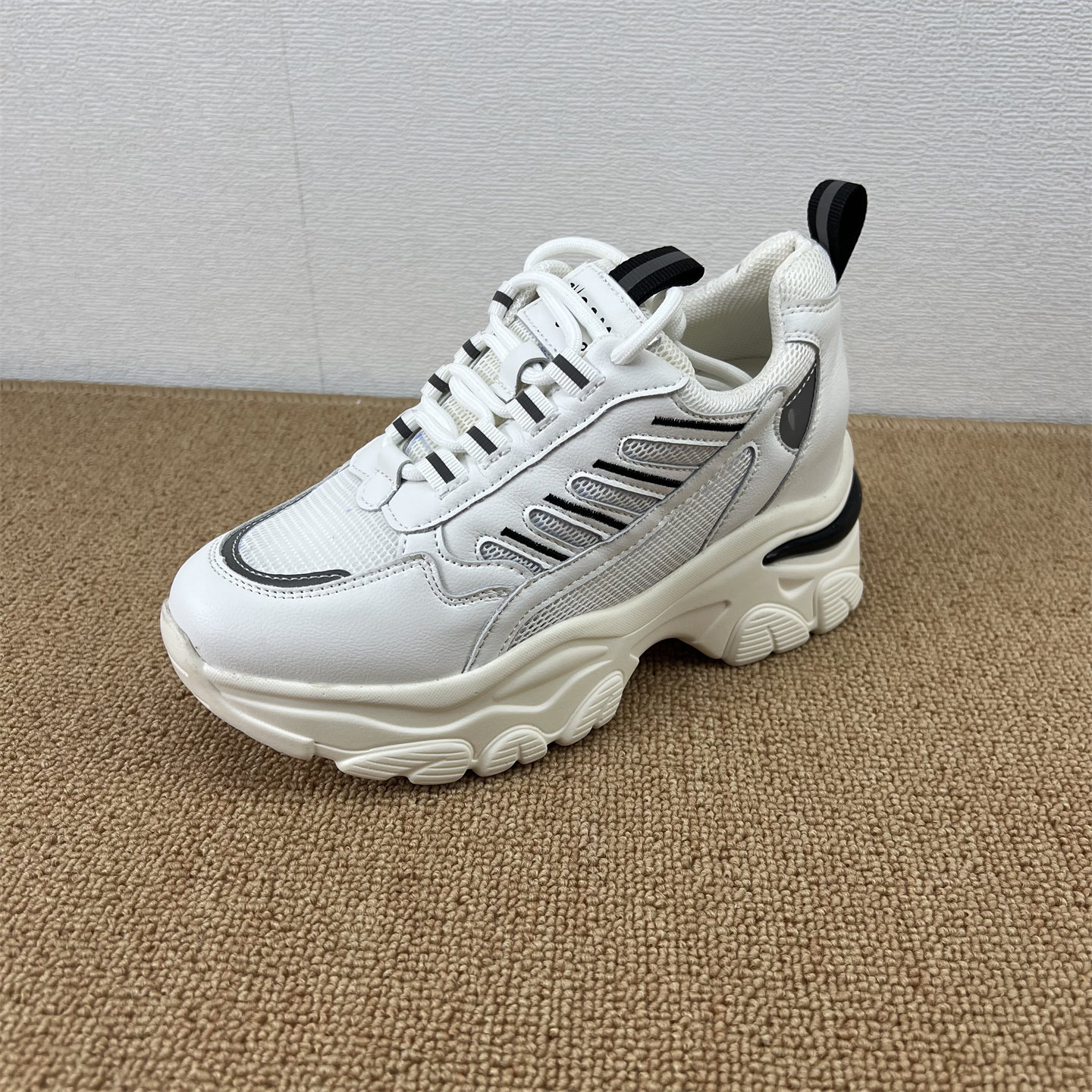 2025新款真皮厚底运动老爹鞋百搭增高休闲鞋拼色透气拼接撞色女鞋,女鞋,时尚休闲鞋,淘宝优惠券,粉丝福利购,淘宝优惠卷