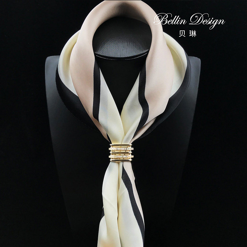 丝巾扣环百搭小方巾扣两用真丝围巾扣高档优雅衣角下摆打结扣3522