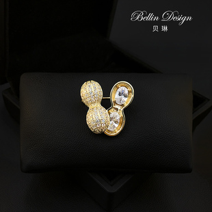 胸花5138 配饰品别针款 吉祥如意花生喜庆胸针高档女个性 设计感西装