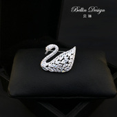 别针时尚 高档天鹅胸针西装 外套配饰开衫 百搭优雅气质胸花3156