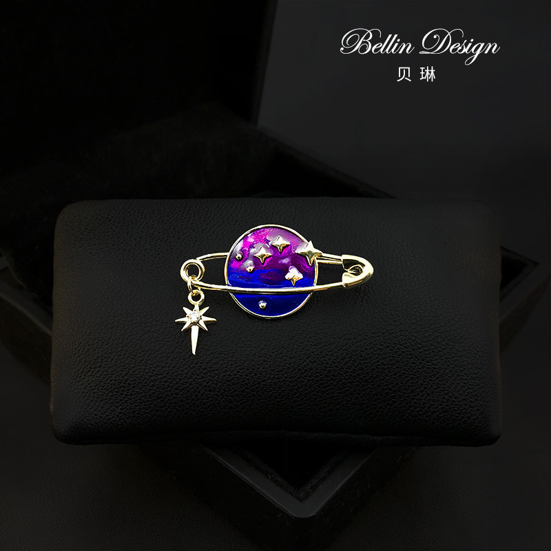 小众个性星球元素胸针高档女胸花别针开设固定毛衣西服配饰品3787