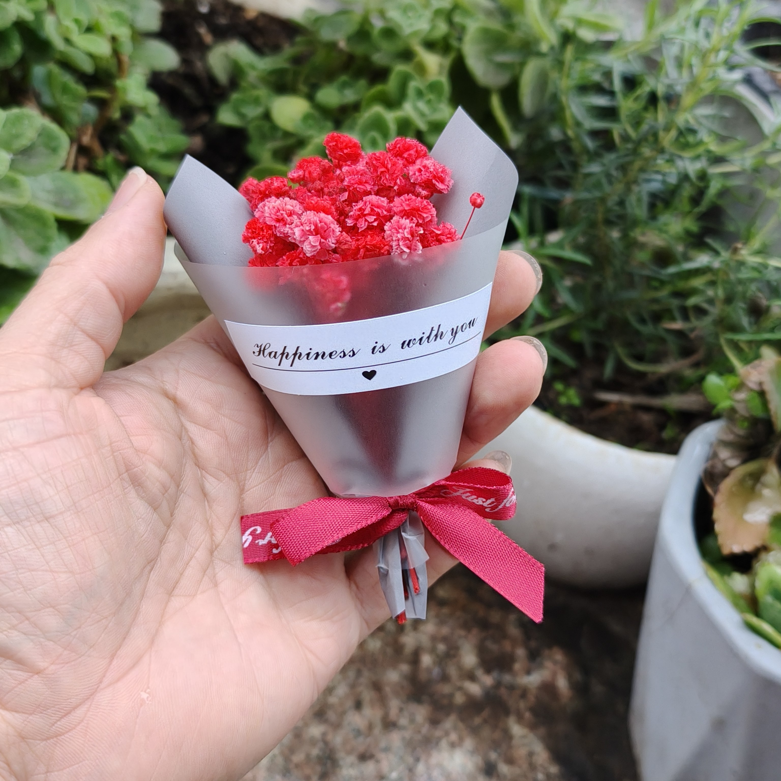 迷你满天星小花束干花永生花创意冰箱贴生日礼品伴手礼盒搭配装饰图片