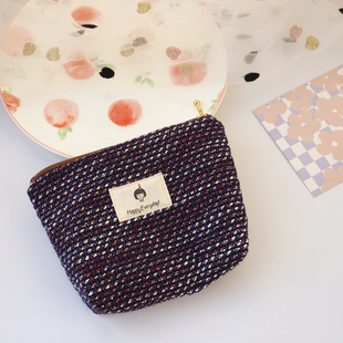 手工复古小香风化妆品零碎小物充电宝鼠标收纳包拉链包零钱手机袋