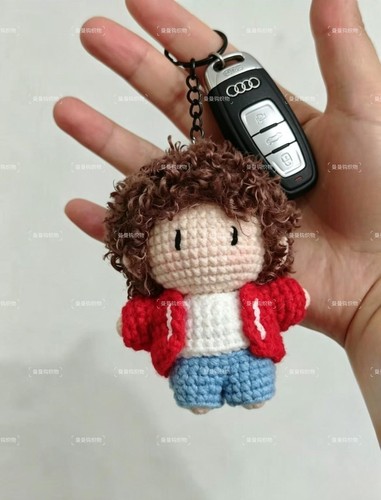 卷毛王一博玩偶贵公子时装周造型毛线材料包钩织钥匙扣包包挂件
