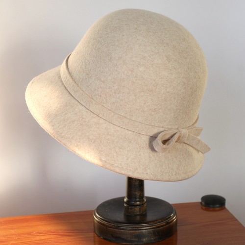 女秋冬优雅羊毛呢渔夫帽