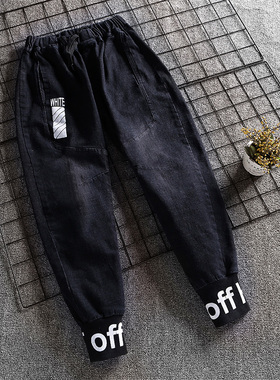 男童哈伦裤春秋牛仔儿童十岁男孩裤子12帅气13中大童14宽松15岁16