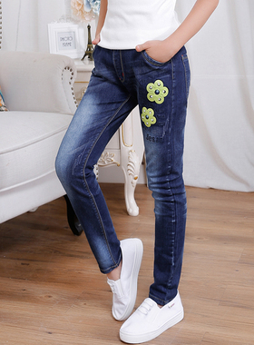 女童牛仔裤春秋2025新款韩版13岁女孩裤子秋装9宽松12岁8儿童休闲