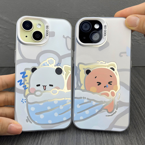 一二布布手机壳适用iphone17promax苹果16pro荣耀Magic7华为400pro小米15镭射14情侣款vivox200镂空300彩银13