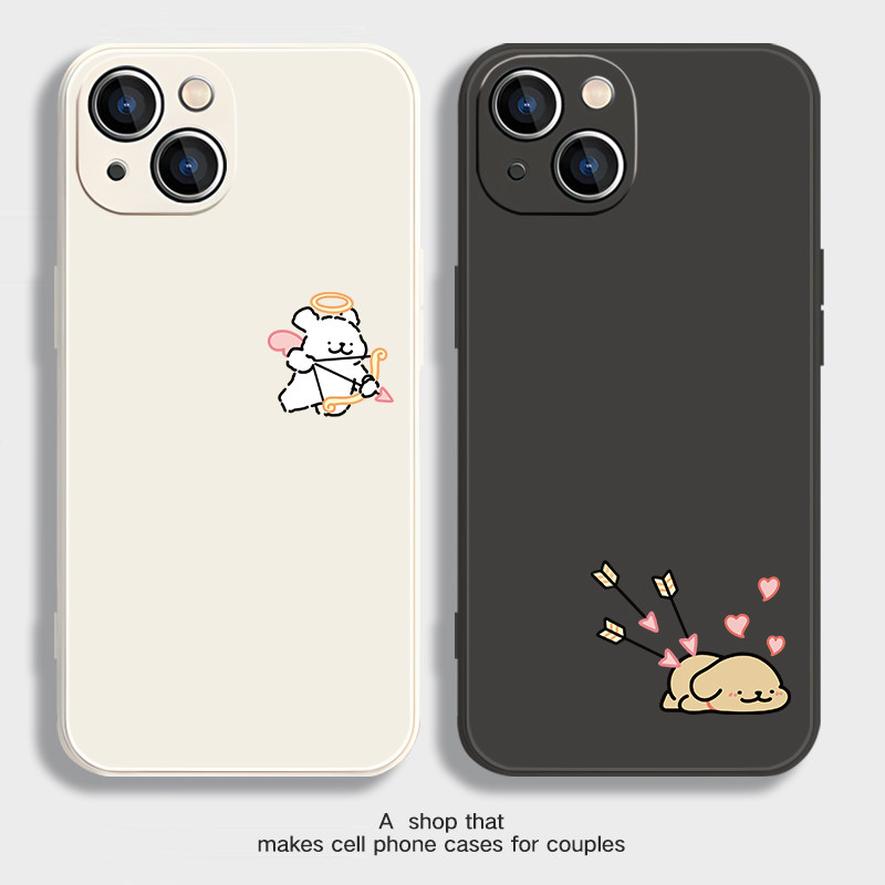 丘比特情侣手机壳线条小狗不同机型爱心简约大方简单适用苹果16Promax荣耀vivo华为oppo硅胶iqoo全包防摔小众,3C数码配件,手机保护套/壳,淘宝优惠券,粉丝福利购,淘宝优惠卷