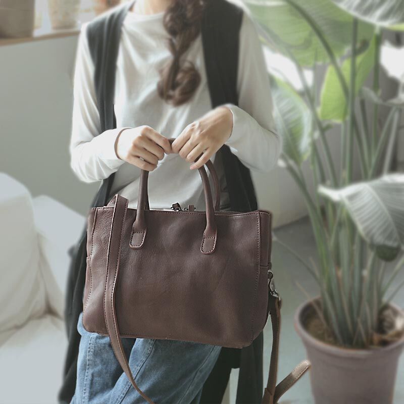 手工制作复古大容量通勤包