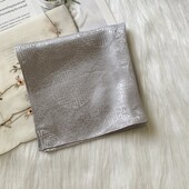 100桑蚕丝真丝手帕 银灰双鱼手绢 口袋巾男女通用手帕