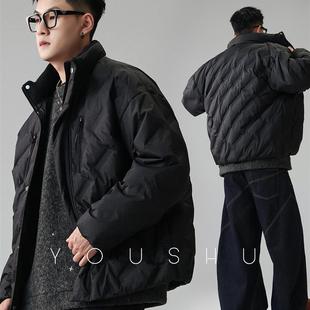 有术 90白鸭绒压印轻薄羽绒服男冬季2025新款宽松潮牌大码外套