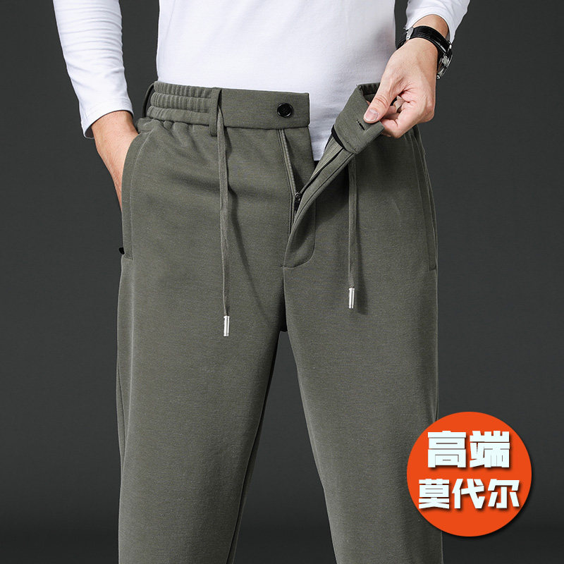 宽松裤子男冬季加绒加厚运动裤