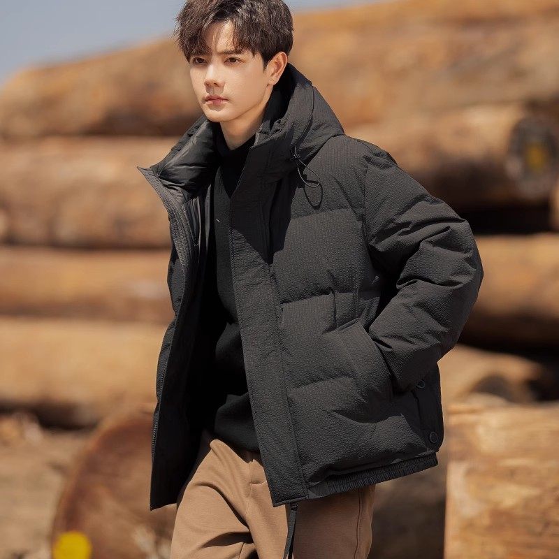 连帽加厚羽绒服男2025新款冬季韩版潮牌短款外套休闲保暖品牌男装