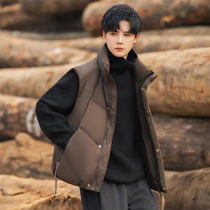 立领羽绒服马甲男士外套25秋冬季新款轻薄外穿青少年潮牌高端坎肩