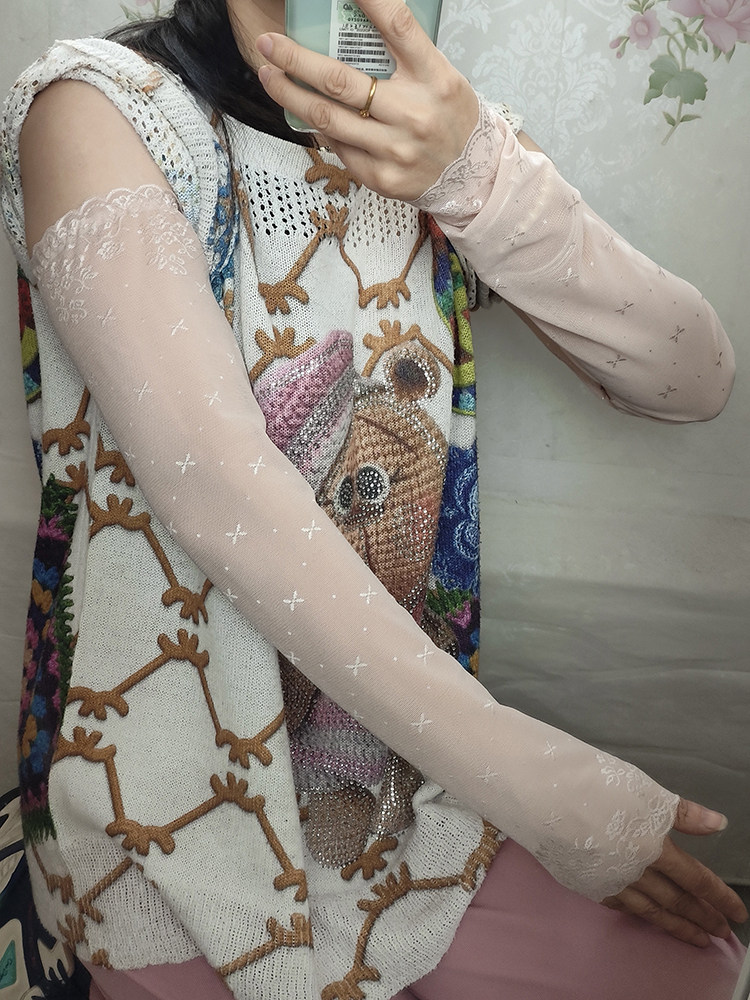 ELBOW PADS ARM PADS WARM FAKE SLEEVES WOMENS LONG LACE FASHIONABLE SUN PROTECTION DRIVING ARM COVERS GLOVES ELBOW COVERS