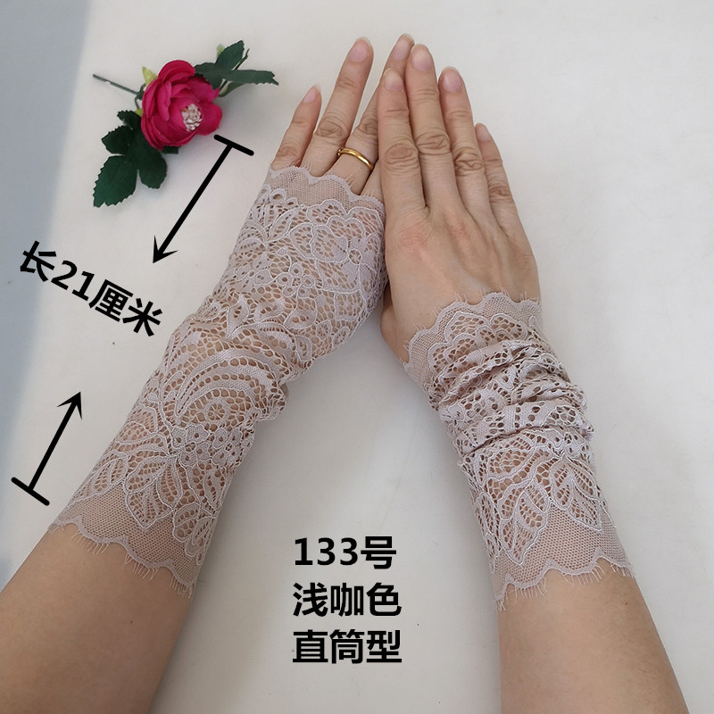 SPRING AND AUTUMN THIN STRETCH SCAR COVERING LACE WRIST BRACE BLACK COMPLEXION BREATHABLE WRIST CUFF BRACELET FAKE SLEEVE CUFFS