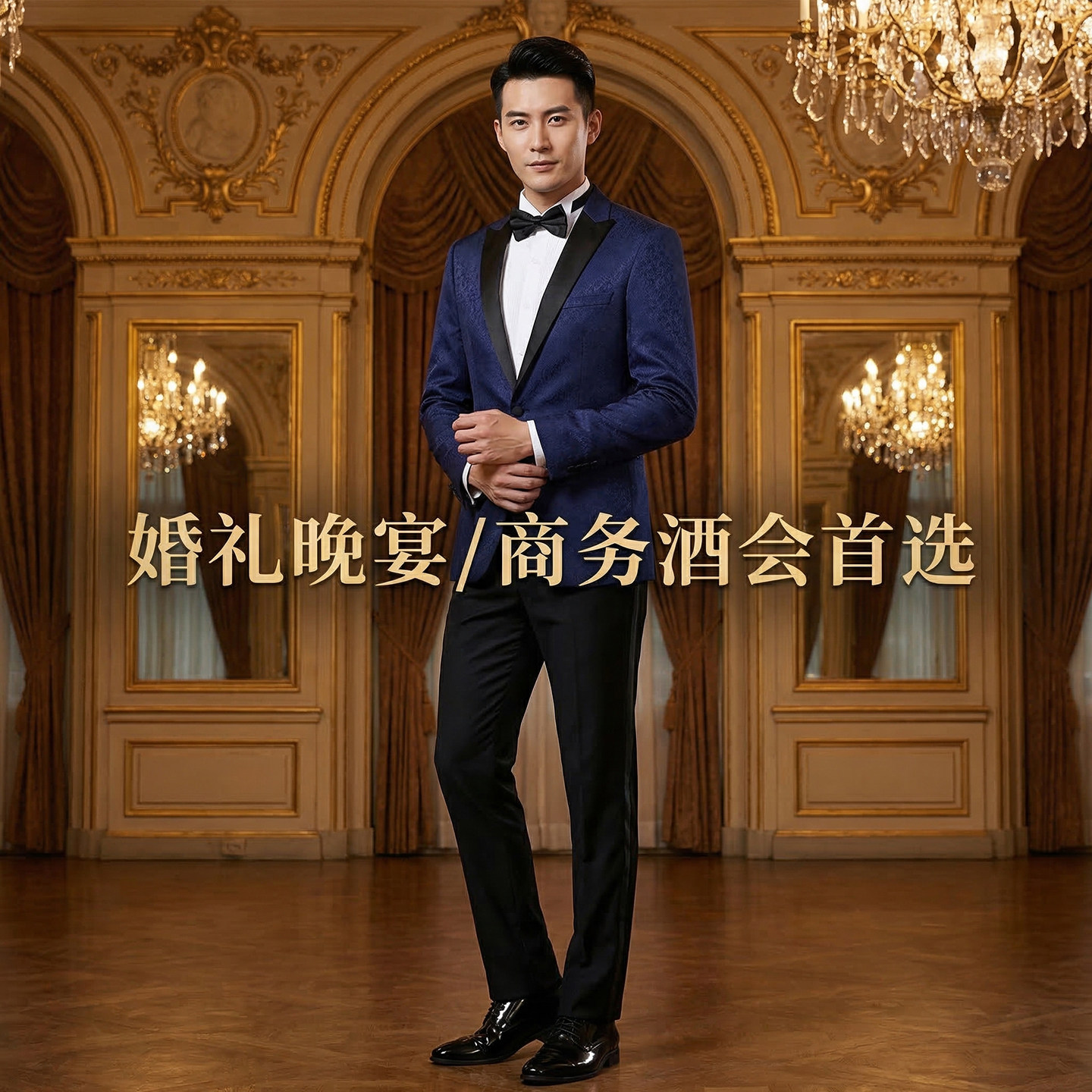男士西服套装修身缎面青少年成人礼主持人宴会演出表演西装礼服