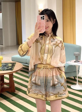 Z家高端定制航海印花短裤套装