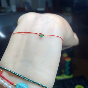 店铺推荐款热卖0.3mm隐形四股编细款巅细红绳情侣款手链手脚绳