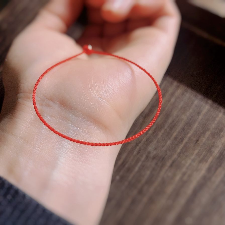 二件包邮05mm超极细红绳手链