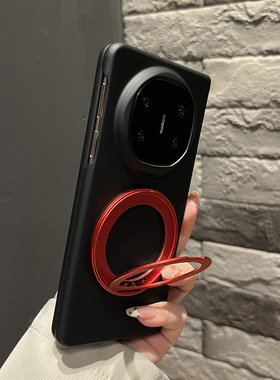 【带支架】纯色肤感爵士黑圆形支架适用华为matex7手机壳X6/X5翻盖防摔mateXT折叠两件套findN5女magicV5商务