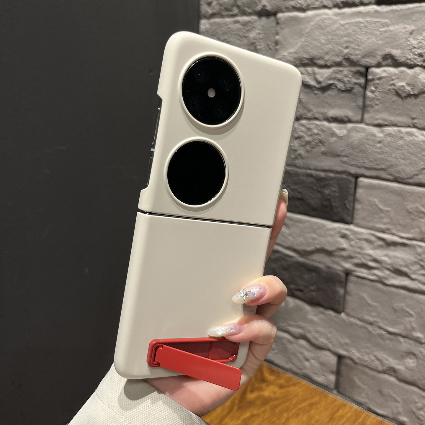 【高级感】超薄磨砂古董白色一字支架适用华为pura X手机壳po