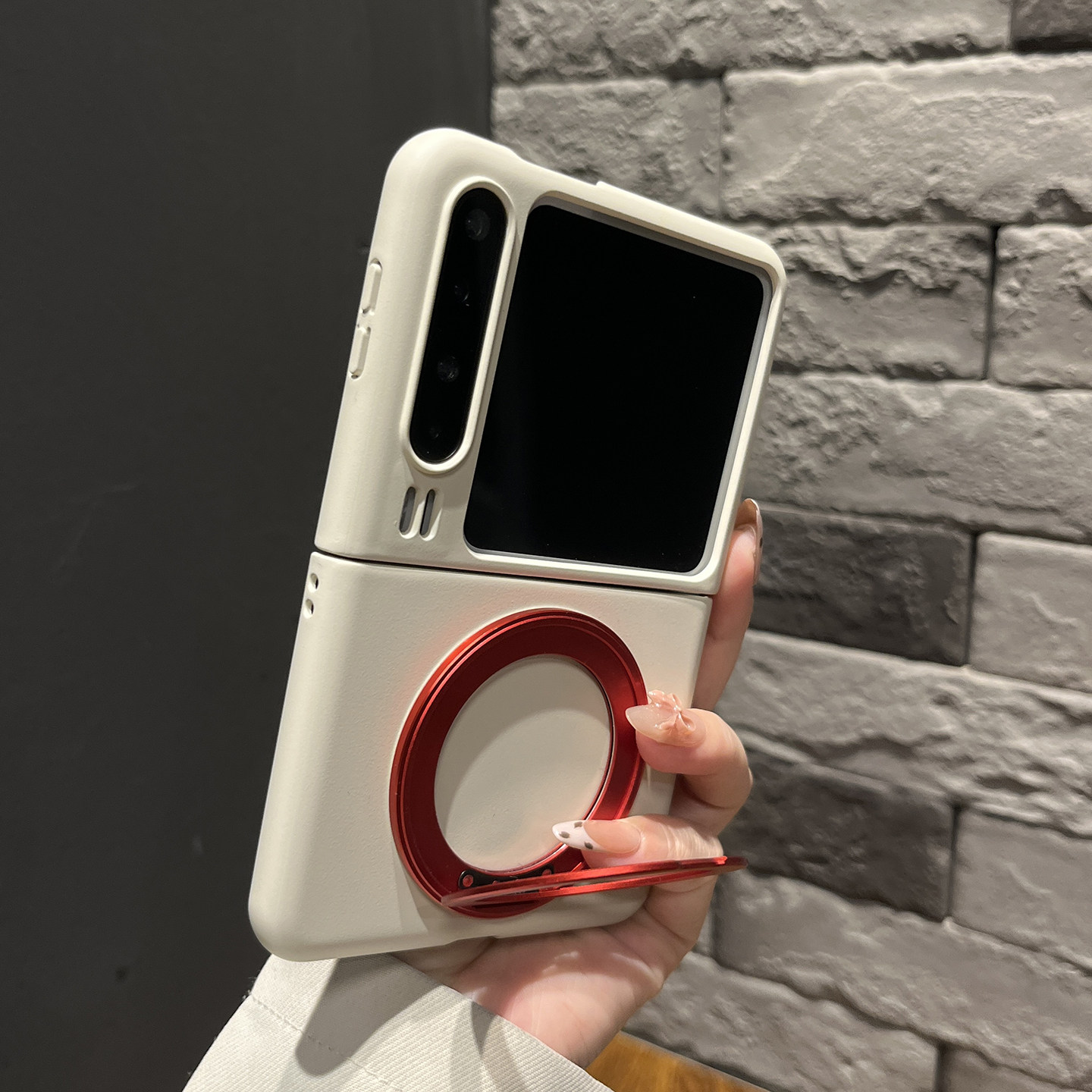 【高级感】纯色磨砂古董白金属旋转支架适用华为purax手机壳zf