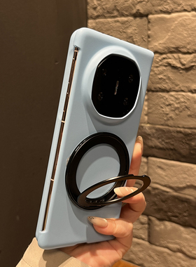 【带支架】超薄折叠两件套远峰蓝色旋转支架适用华为mateX7手机壳X6/X5翻盖防摔magicV5韩系FindN5女款高颜值