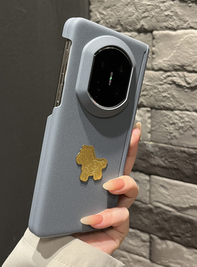 【高级感】磨砂双层边钛灰色有钱马贴片适用华为mateX7手机壳折叠两件套X6/X5翻盖防摔magicV5女款findN5耐脏