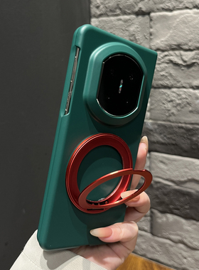 【带支架】肤感小众风墨绿色金属支架适用华为mateX7手机壳新款折叠屏X6/X5女款X3翻盖防摔magicV5硬壳findN5