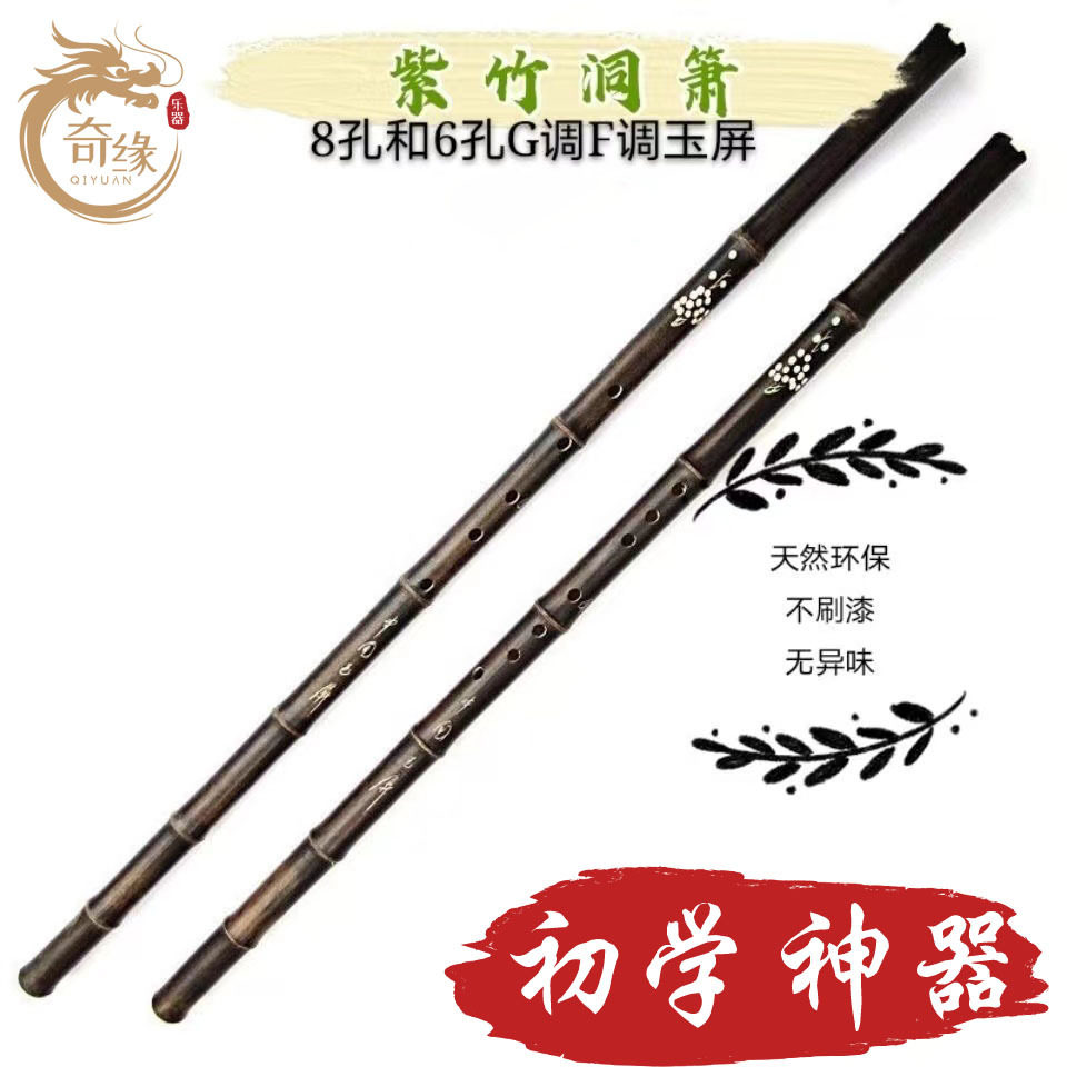中国古风玉屏洞箫6孔8洞萧G调F