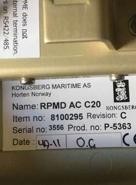售前咨询KONGSBERG RPMD AC C20 RPME 8100289 6200428 KONGSBERG