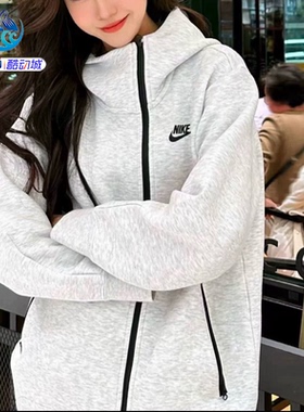 耐克Nike 女子连帽宽松时尚运动休闲夹克开衫外套FB8244-010-013