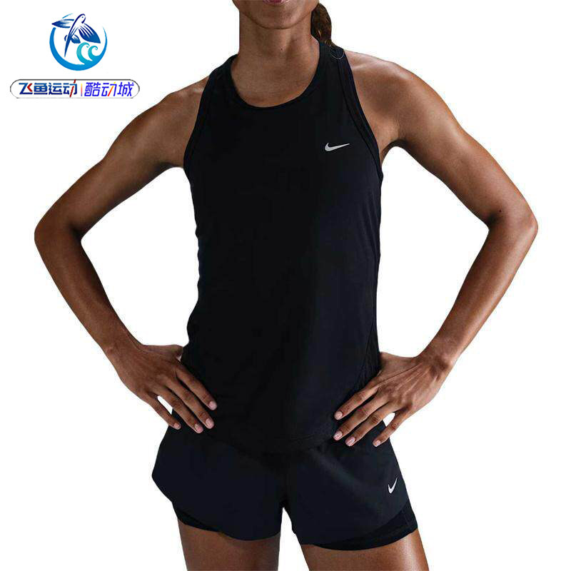 耐克Nike 女子速干宽松圆领背心健身跑步运动无袖T恤HV8911-010