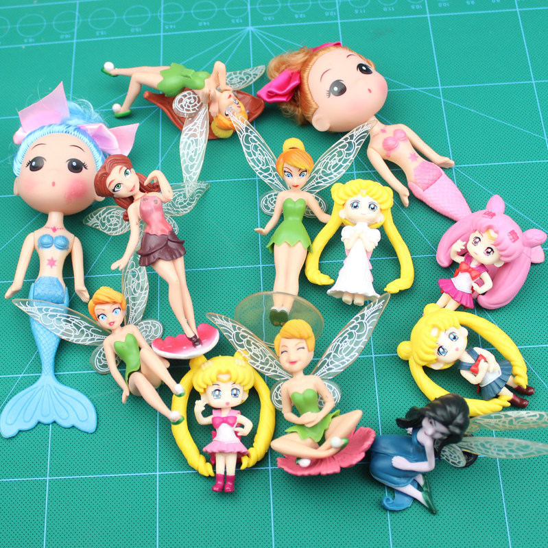 儿童手工diy玩具奶油粘土蛋糕配件超轻粘土珍珠泥人鱼 美少女模具