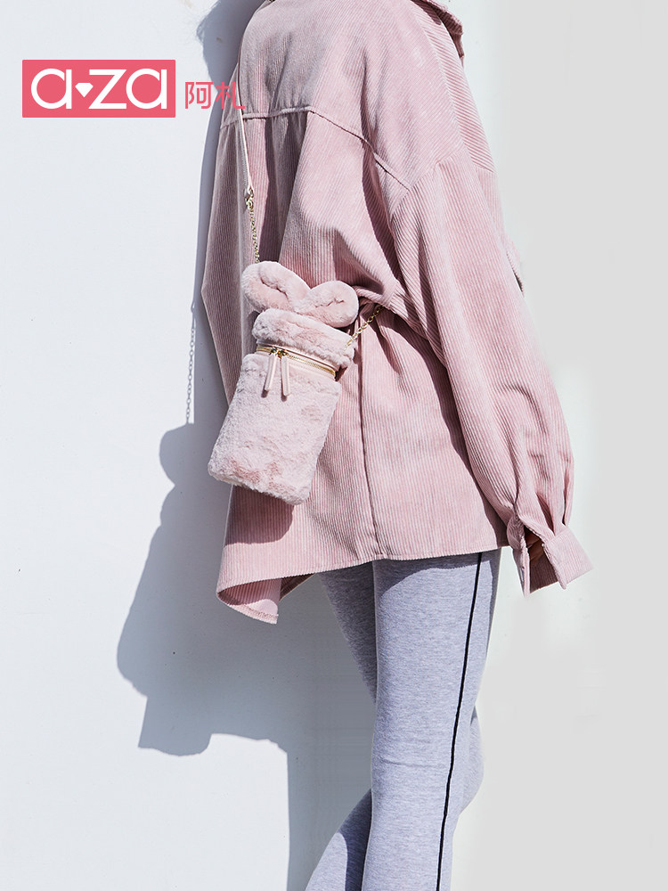 aza single shoulder cute bucket bag winter hairy bag Korean Messenger cylinder bag all-match casual Messenger bag female