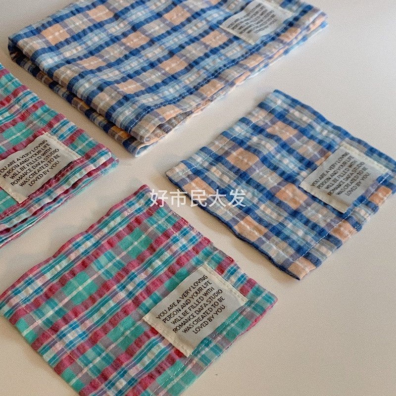 好市民大发自制彩色格纹杯垫厨房吸水餐垫氛围感隔热盖布拍摄道具,居家布艺,餐垫,淘宝优惠券,粉丝福利购,淘宝优惠卷