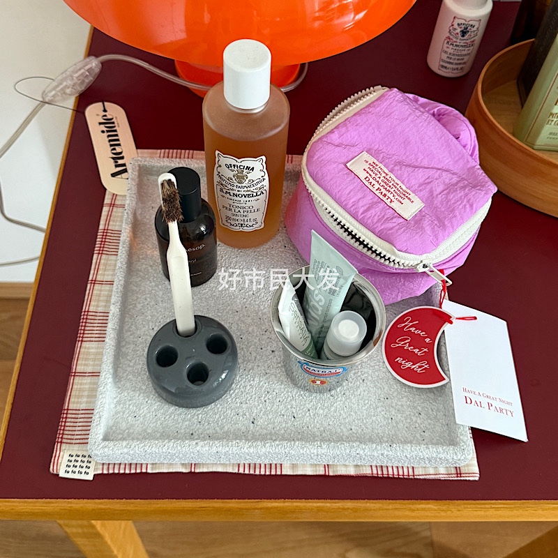 好市民大发 创意仿花岗石陶瓷大理石纹理浴室台面桌面收纳整理盘