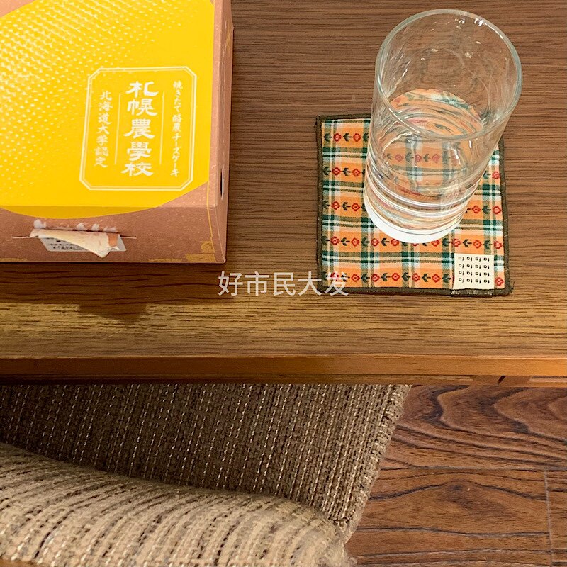 好市民大发 自制复古chic毛呢爱心碎花植绒慵懒少女秋冬隔热杯垫图片