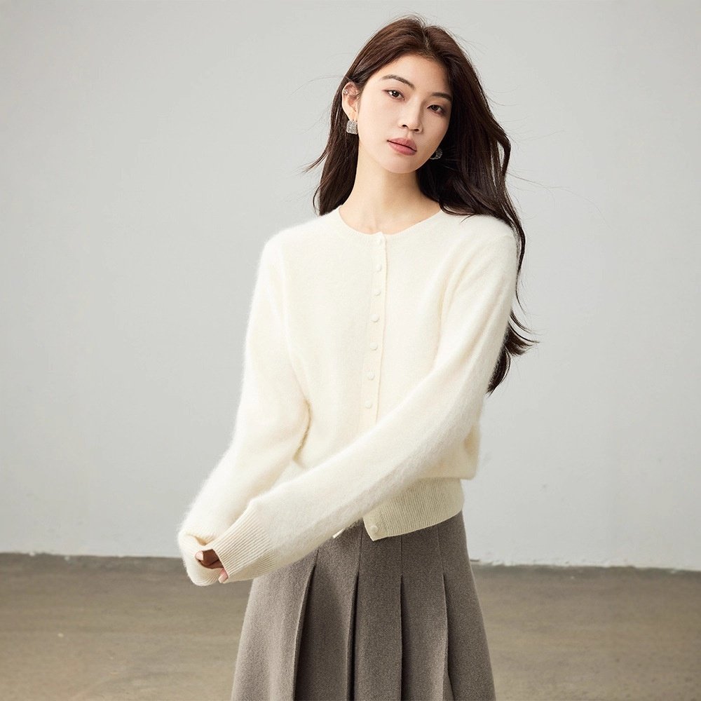 HEART羊绒拉毛毛衣开衫25新款女装秋冬濮院羊毛衫针织外套