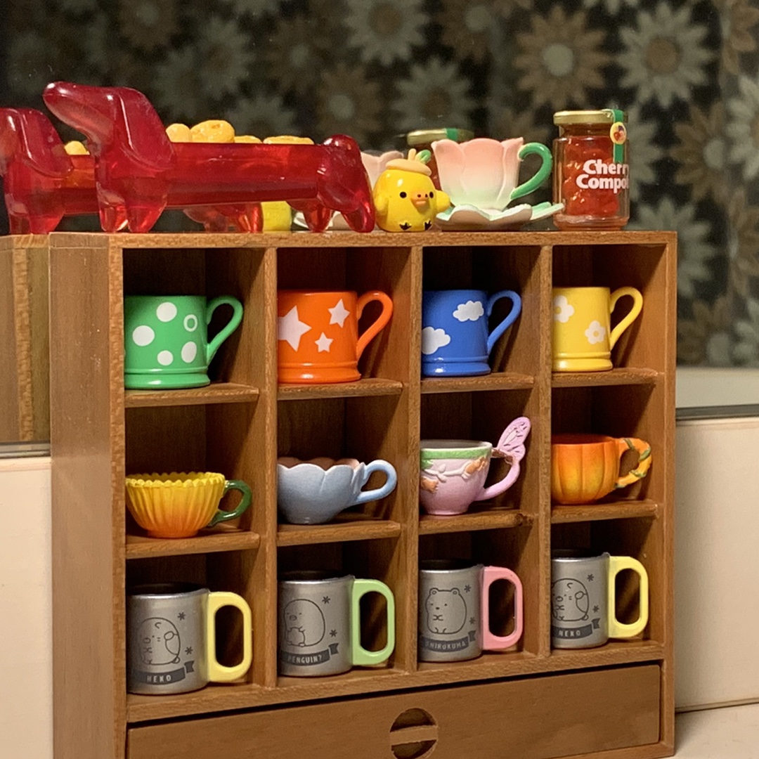 玩具】杯架/置物架展示/实木樱桃木zakka 6分娃屋摆件微缩模型