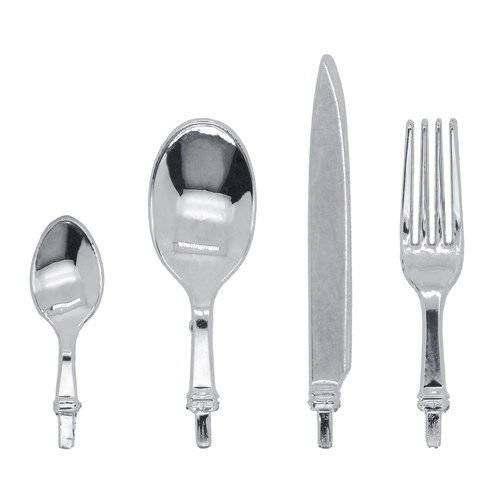 DIY】刀叉勺金属配件 无手柄 6分娃屋微缩家具模型blythe bjd食玩