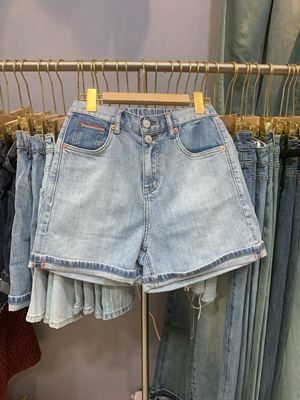 巴布kabodo2025春款上新纯色韩系短裤女宽松显瘦百搭短裤B81051