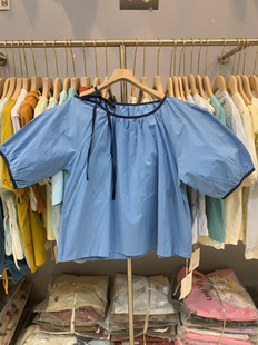 女宽松显瘦百搭短袖 衬衫 上衣6178 纯色短袖 本一日系韩系2025夏款