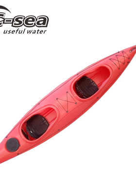 双人皮划艇双人肥仔艇俱乐部塑料硬艇kayak独木舟